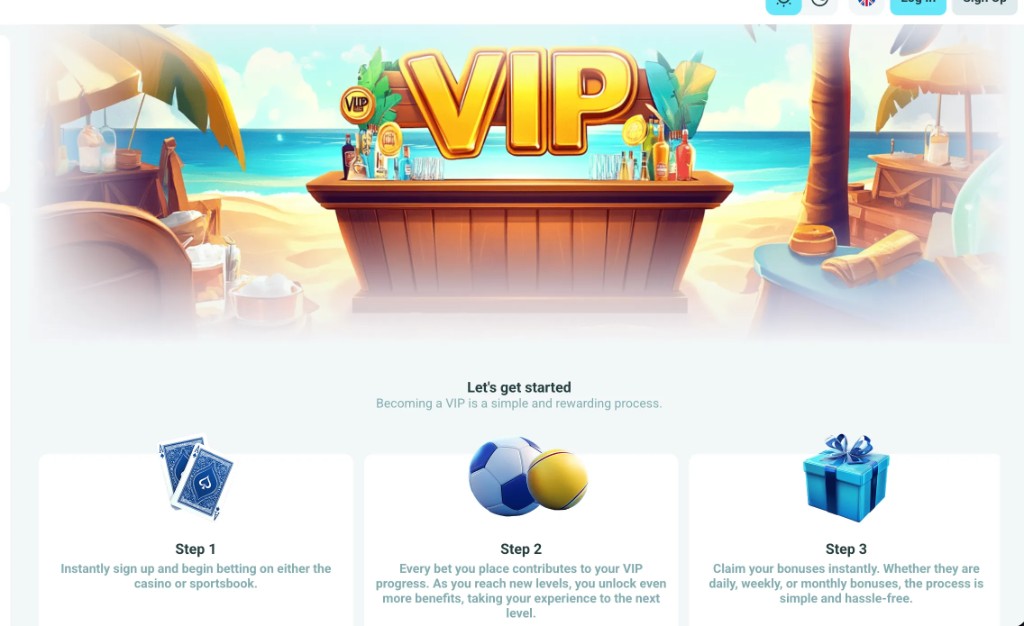 Cawa Banga VIP levels comparison showing different perks and wager amounts.