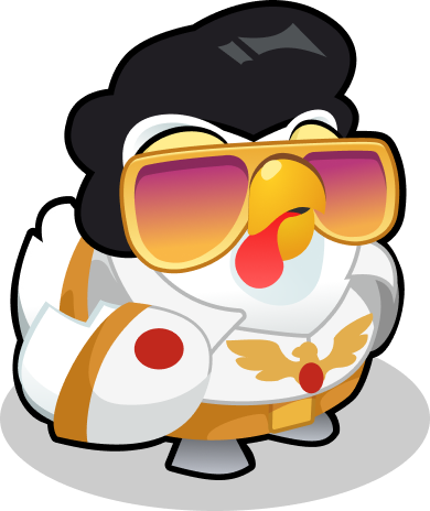 Elvis style murgi character from Chicken Road Vegas