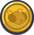 Gold coin reward symbol from Chicken Road game